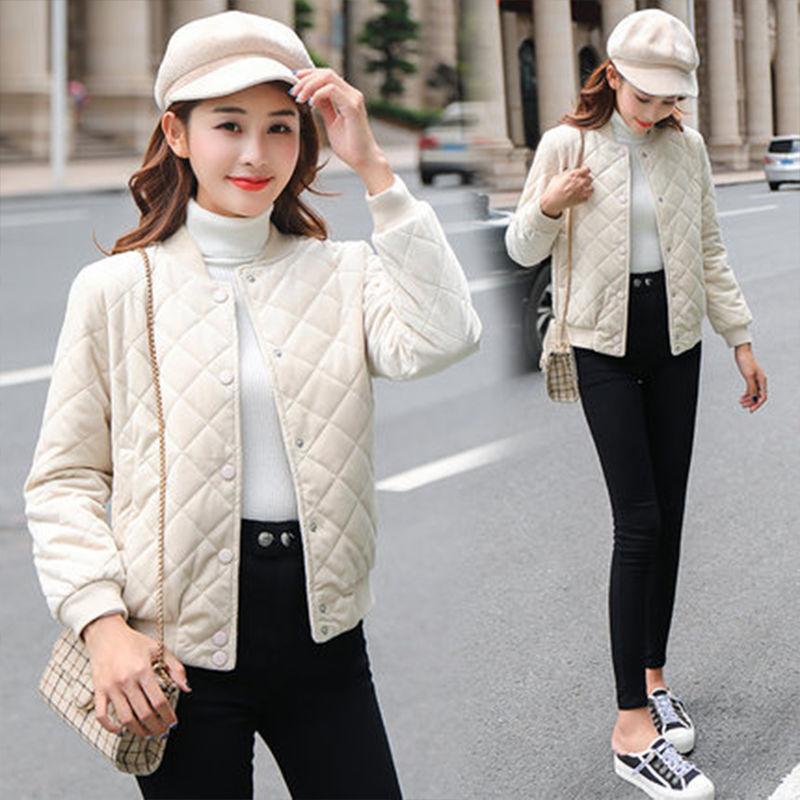 

Autumn Winter Fashion Jacket Women's Korean Version Of The Velvet Baseball Uniform Short Paragraph Casual Slim Gold Velvet Coat, Pink