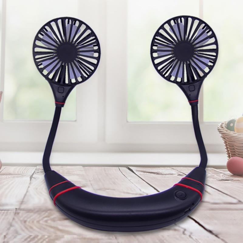 

New Portable 2000 mAre USB Mini Fan Neck Fan Rechargeable Small Portable Sports light Usb Desk Hand Air Conditioner cooler