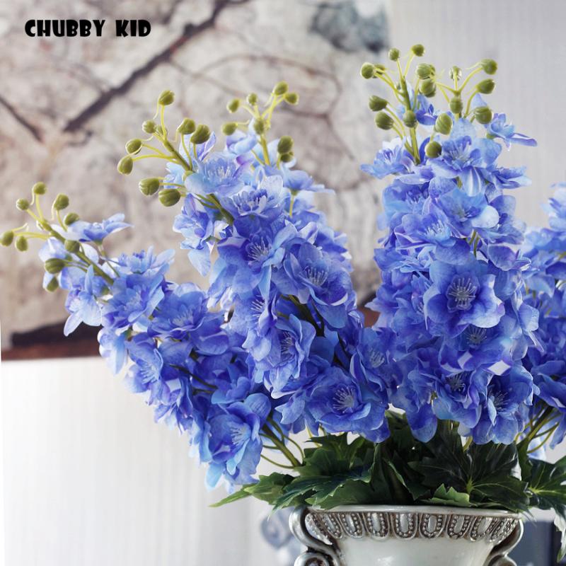 

High simulation Real touch artificial latex Delphinium wedding decorative flowers hand felt fake Consolida ajacis wholesale 10pc, White