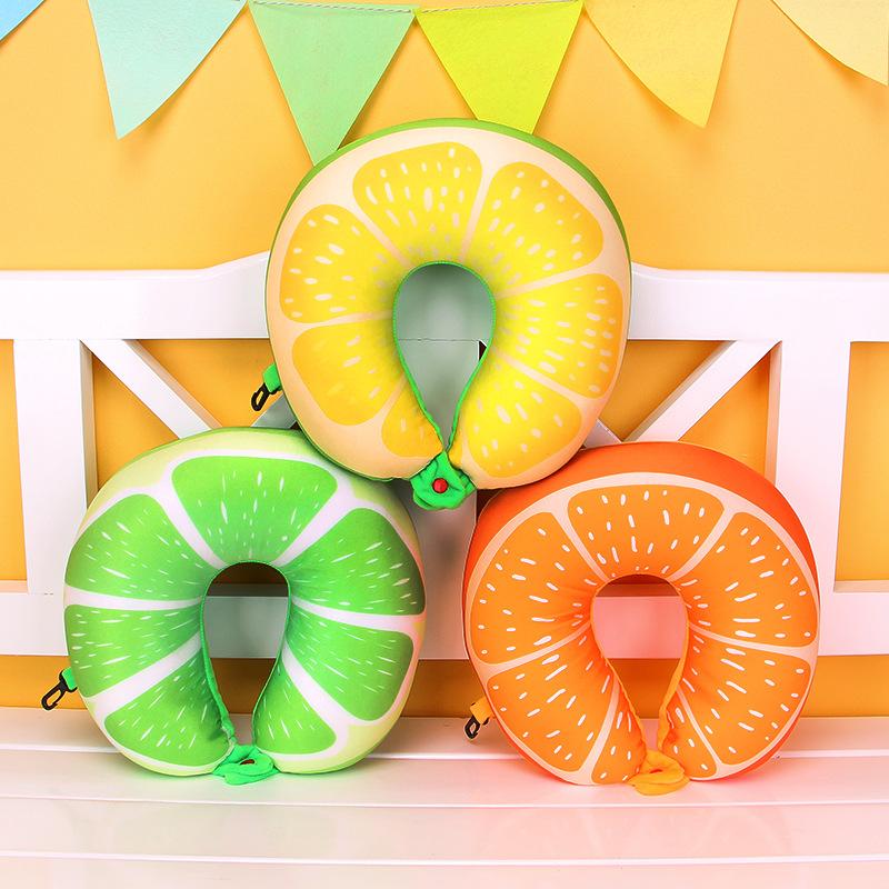 

Pillow 1 Pc 6 Colors 3D Fruit U Shaped Protect The Neck Travel Watermelon Kiwi Orange Pillows Cushion