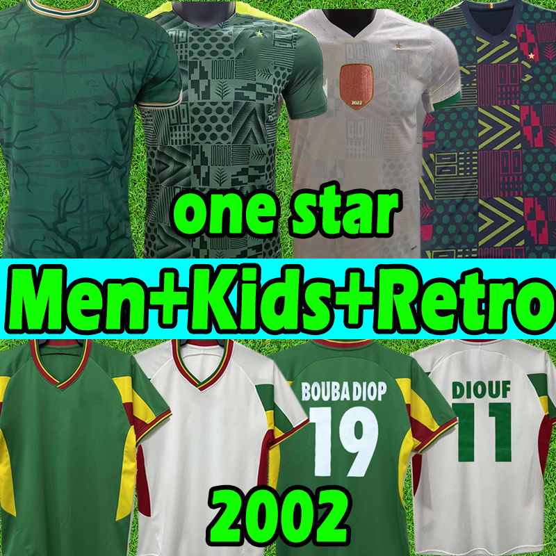 

2022 2023 Senegal soccer jerseys 1 star African Cup retro national team 2002 KOULIBALY GUEYE KOUYATE 22/23 SARR homme Maillot de foot football men shirts Uniforms top, Saineijiaer 1 star version