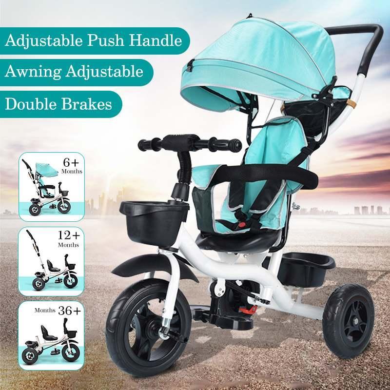 

3-in-1 Baby Trolley Baby Stroller Lightweight Tricycle Trike with Adjustable Push Handle Removable Canopy For Children1