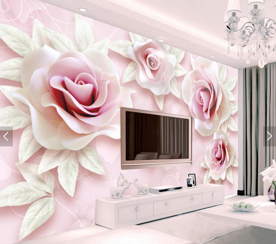 

3d floral Wallpaper Photo Wall Paper Living Room Bedroom Decor papel pintado pared rollos wall papers home decor 3d rose flower, Non woven