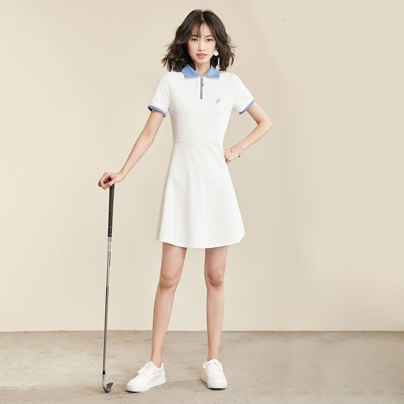 

2021 New fashionable youth thin-cut short one and a half female casual neck white polo UEKW, Custom drawing.