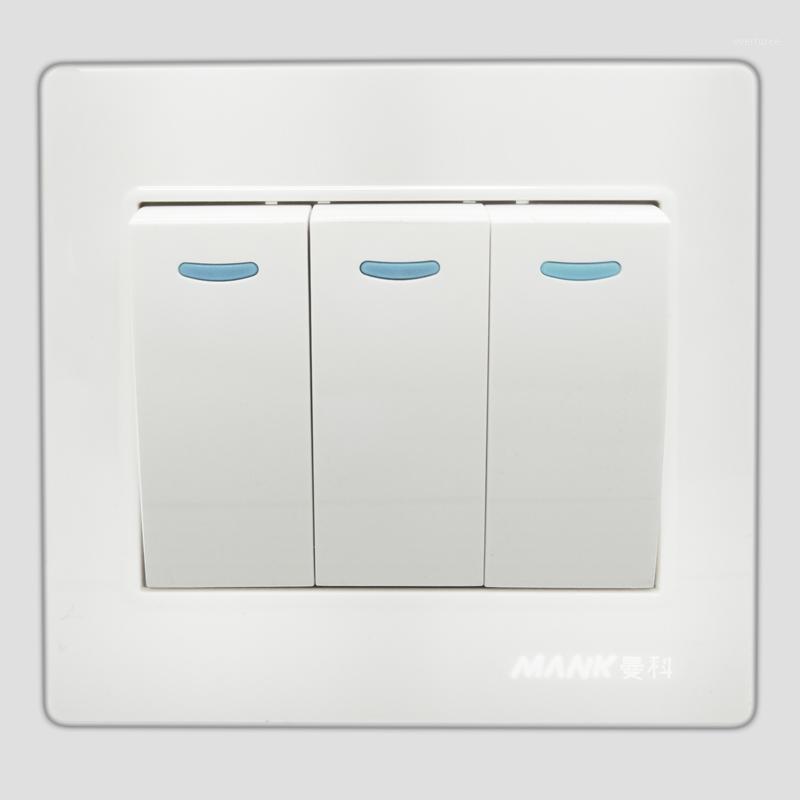 

Universal 3 Gang 2 Way Push Button Safety Steel Frame Wall Switch Triple Panel Three Open Single Control Panel 250V 10A1