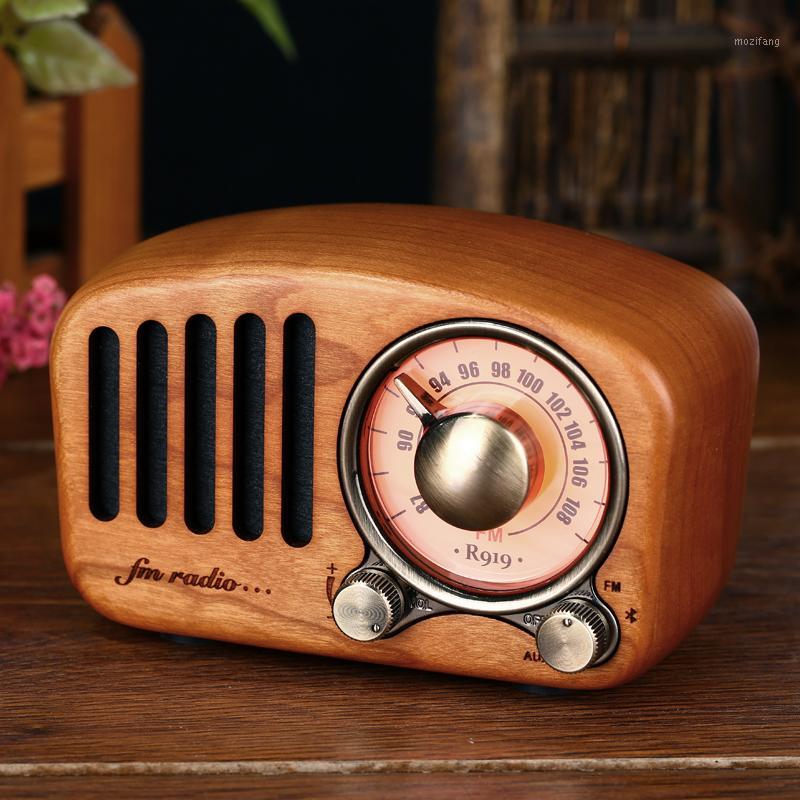 

Vintage Radio Retro Bluetooth Speaker- Cherry Wooden FM Radio with Old Fashioned Classic Style, Strong Bass AUX USB Rechargeabl1