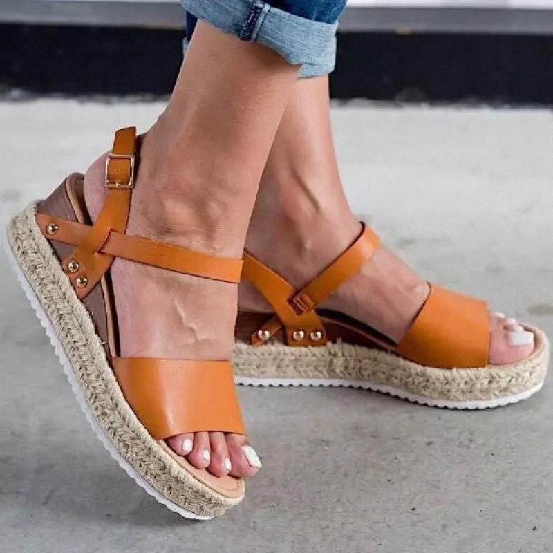 

2020 Office Shoes Woman Sandals Summer Fashion Women Buckle Strap Wedges Platform Peep Toe Sandals Sandalia Feminina #UP49