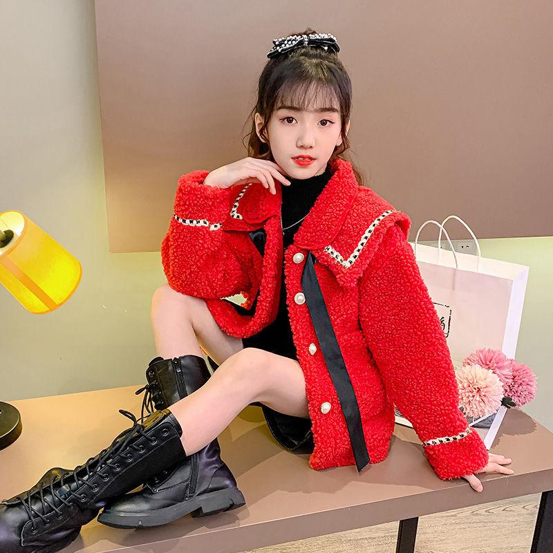 

2021 Autumn Winter Girls Coat Elegant Baby Girl Faux Fur Jackets Coats Imitation Fur Infant Outerwear Children Warm Overcoat D98, Green