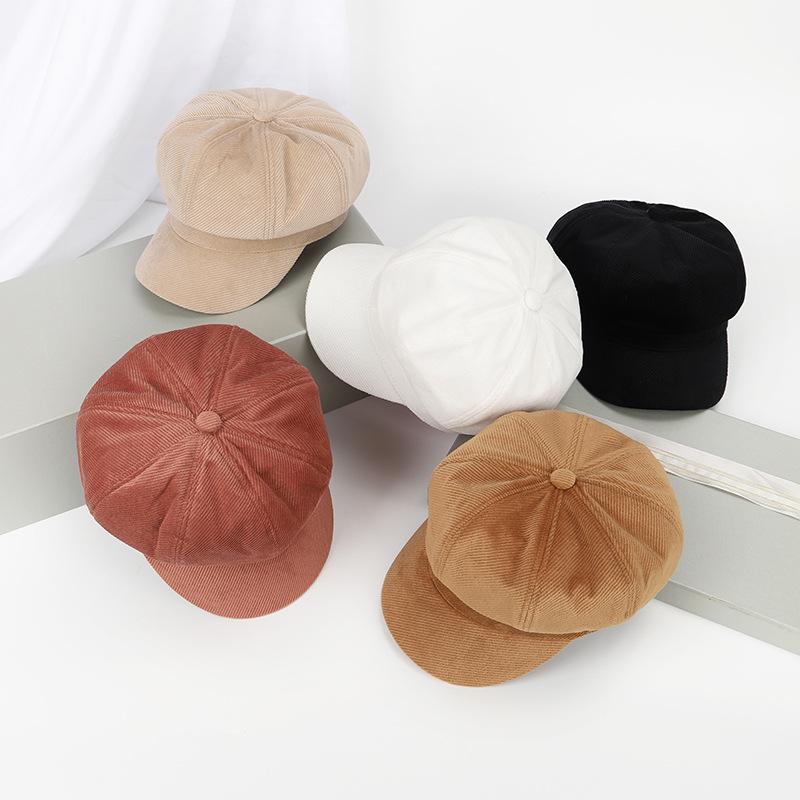 

Winter Hats for Women Solid Plain Octagonal Newsboy Cap Men Ladies Casual Wool Hat Winter Beret Women Painter Cap, Khaki