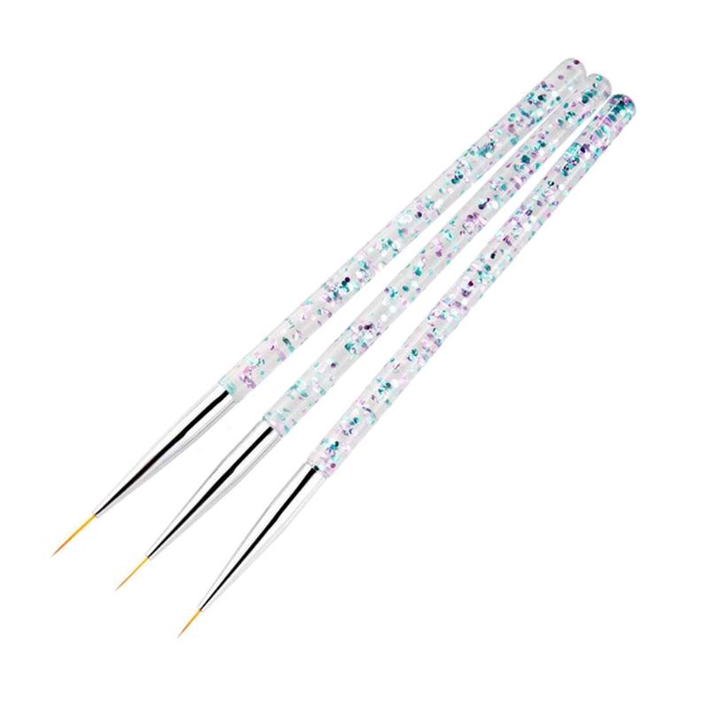 

3 Pieces Nail Art Liner Brushes Painting Flower Drawing Lines Grid Stripe Manicure Acrylic UV Gel Pens DIY Tips Design Set(Size
