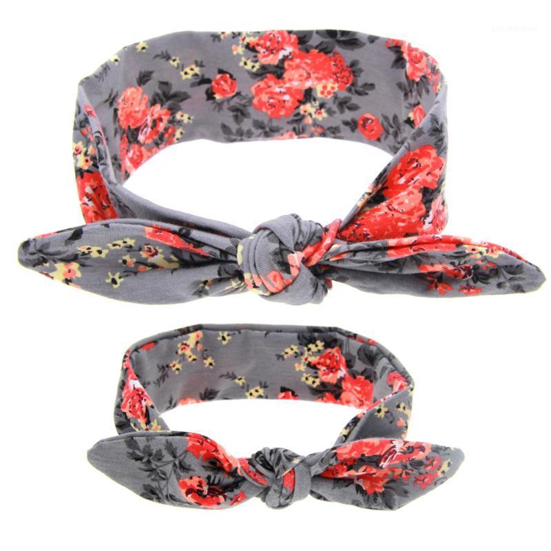 

Mother & Girls BowKnot Floral Kids Print Flowers Headwrap Turban Ears Headband Adjustable Hair Band Accessories 2Pcs/Set1