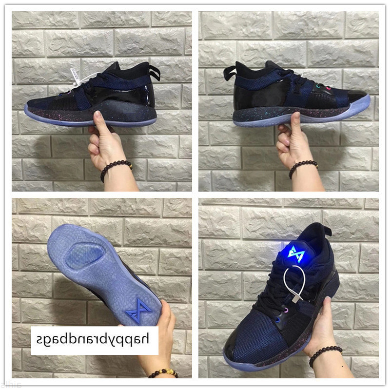 

PG 2 PlayStation Lights UP Black Blue ICE Basketball Shoes Paul George II PG2 2s PS Good Jogging Sneakers EUR40-46