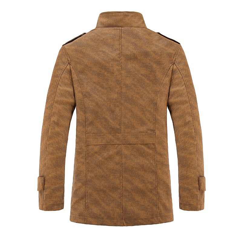 

2021 Leather Autumn Plutonium Coat Fashion High-quality Jacket Business Fine-fitting Men's YS1W, Khaki.