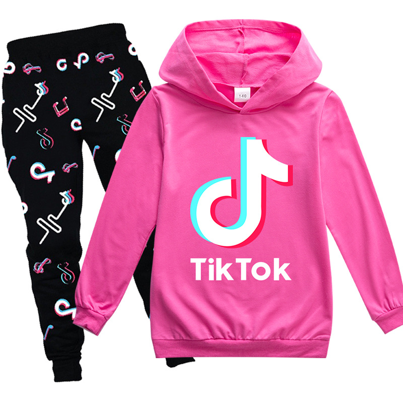 

Tik Tok Boys Clothing Sets Teen Girls Hoodies Kids Spring Autumn 3D Letters Print Tracksuits Street Casual Hip Hop Sweatshirts Trousers, White