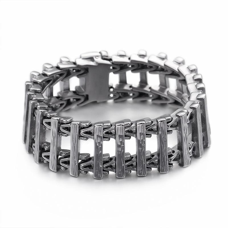 

21.5cm Stainless Steel Chain Link Bracelets Men Punk 23mm Heavy Chunky Animal Dragon Head Charm Bracelets Party Jewelry