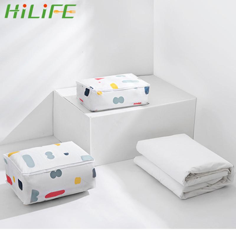 

HILIFE Organizer Bag Foldable Quilt Storage Bags Packing Bag for Clothes Blanket Pillow Luggage Square Closet Organizer