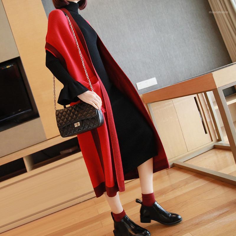 

Lugentolo Sweater Cardigan Women Temperament Wild Autumn and Winter New Solid Color Loose Cardigan Batwing Sleeve Pockets Long1, Black