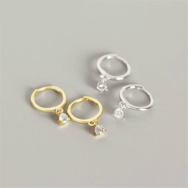 

Februaryfrost Brand Designer 100% 925 Sterling Silver Exquisite Miniature Zircon Pendant Stud Earrings for Women Simple Earrings