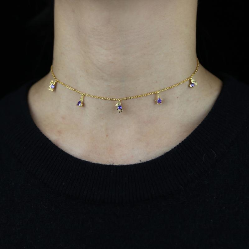 

2021Bear Mouse Charm filled cz Choker Necklace for Women Clavicle Chain Kpop Collares Jewellery Animal Party Jewelry Gift