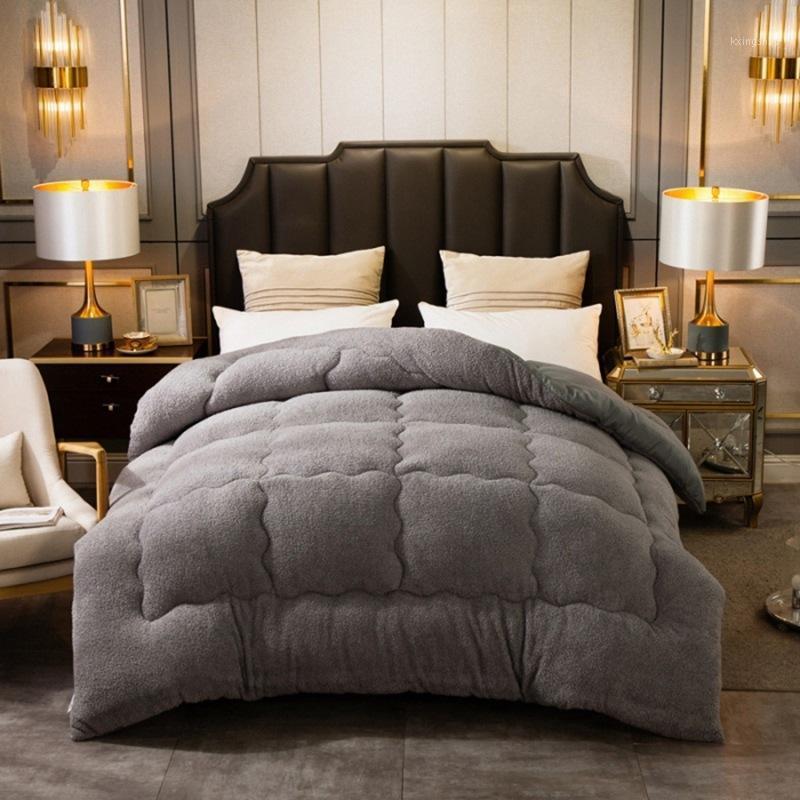 

Lamb Cashmere Velvet Fabric Warm Winter Wool Quilt Thicken Comforter Duvet Blanket  Queen Size Double Cashmere 1 Pcs1, 02