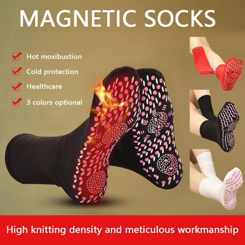 

Tourmaline Magnetic Socks - Self Heating Therapy Magnetic Socks Unisex Winter Warm Skiing Snowboarding Hiking Sock, Red 1pair