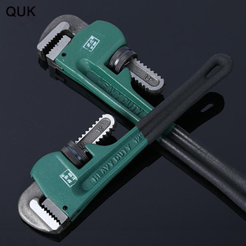 

QUK Pipe Wrench pipe clamp 8Inch 10Inch 12Inch Heavy Duty Plumbing Manual Tools High Carbon Steel Anti-rust Anti-corrosion