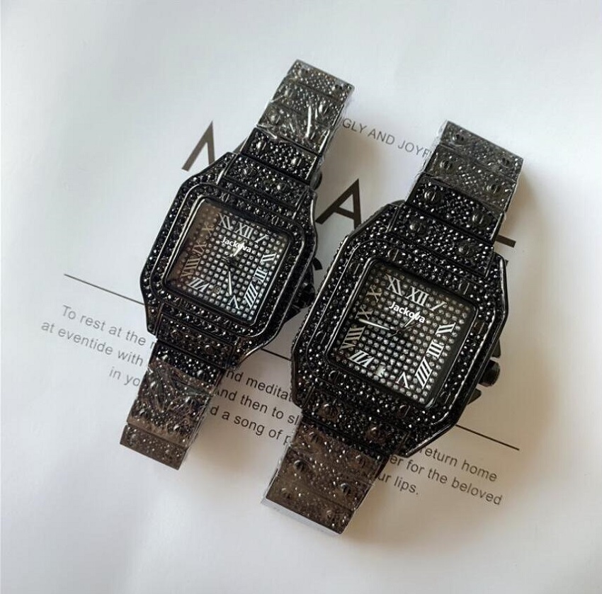 

Hot Sale Cheap Square Designer Roman men women watch quartz movement all diamond iced out watch high quality unisex dress watches lady clock, As pic