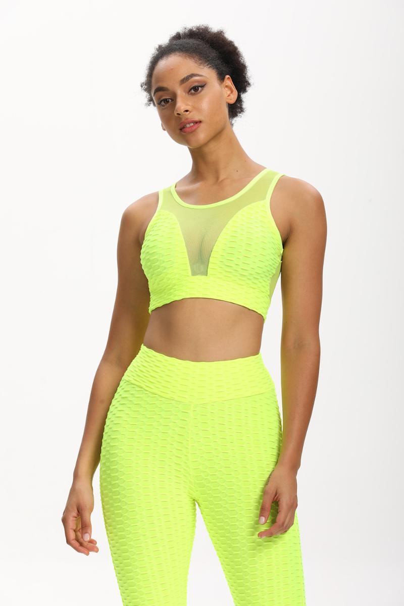 

Yoga Sports Bra Women Fitness Mesh Push Up Breathable Brassiere Workout Jogging Outdoor Training Sexy Gym Underwear1, Yellow