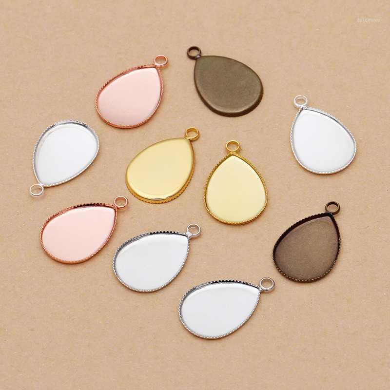 

50 Pcs Cabochon Base Pendant Base Water Drop Copper Connector DIY Jewelry Making Accessories1