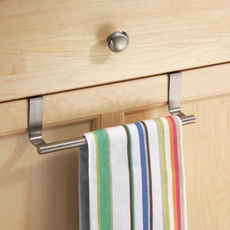 

Wholesale- House Stainless Steel Cabinet Hanger Over Door Kitchen Hook Towel Rail Hanger Bar Holder Drawer Storage Bathroom Tools1