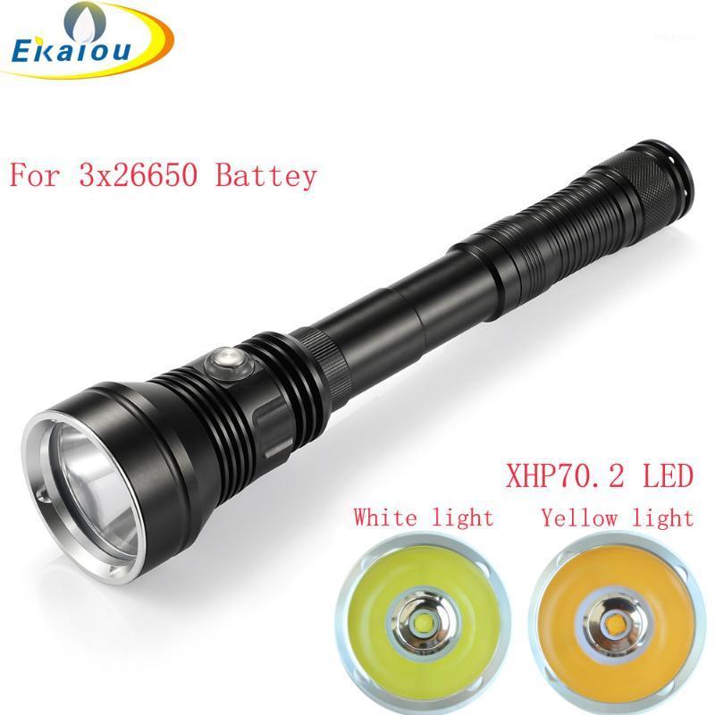 

new 6000 lumen XHP70.2 LED Yellow/White light Diving Professional Underwater 150M Waterproof Torch Outdoor Dive lamp1