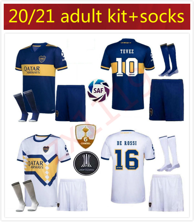 

2020 2021 Boca Juniors soccer Jersey Home Away adult kits Men 20 21 GAGO OSVALDO CARLITOS DE ROSSI TEVEZ PAVON JRS football shirt, Home+patch