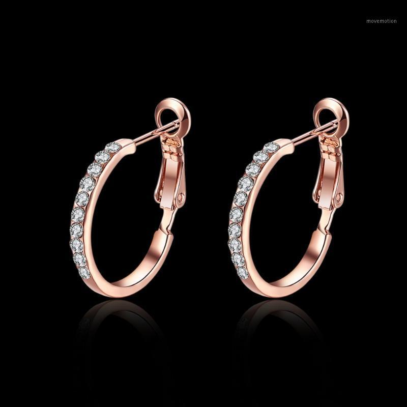 

Big Round Creole Hoop Earrings Nickle Free Antiallergic Rose Gold and White Gold Color Fashion Crystal Jewelry Wholesale Gifts1