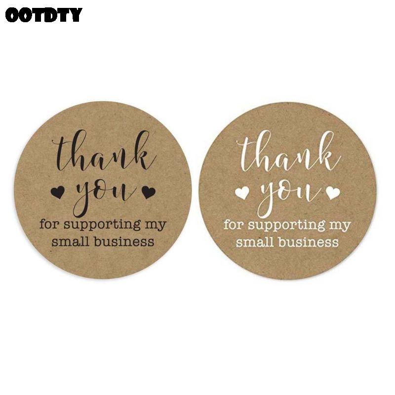 

500pcs Thank You for Supporting My Business Kraft Stickers Seal Label Scrapbooking Decoration Handmade Baking Stationery Sticker