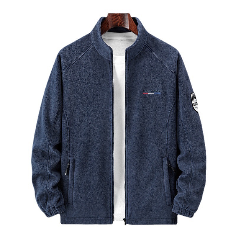 

Polar Fleece Jacket Men Sweater Large Size Fleece Casual Sports Top Cardigan Jacket, Black;brown