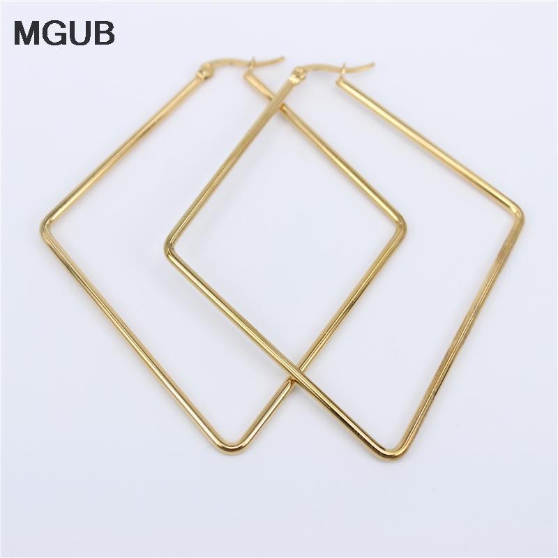 

Trendy Large Hoop Earrings Big Smooth Earrings Stainless Steel Fashion Jewelry Geometric for Women LH7321