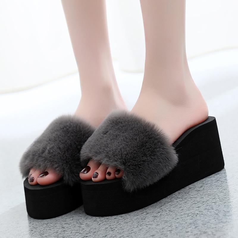 

Low On A Wedge Shoes House Slippers Platform Slipers Women Slides Fashion Lady 2020 Soft Luxury Girl Casual Rome Hoof Heels