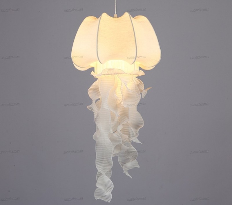 

Nordic Silk Jellyfish Pendant Lights for Living Room Bedroom Fabric Hanging Decor Luminaria Home Lighting Art Cafe Decor Home