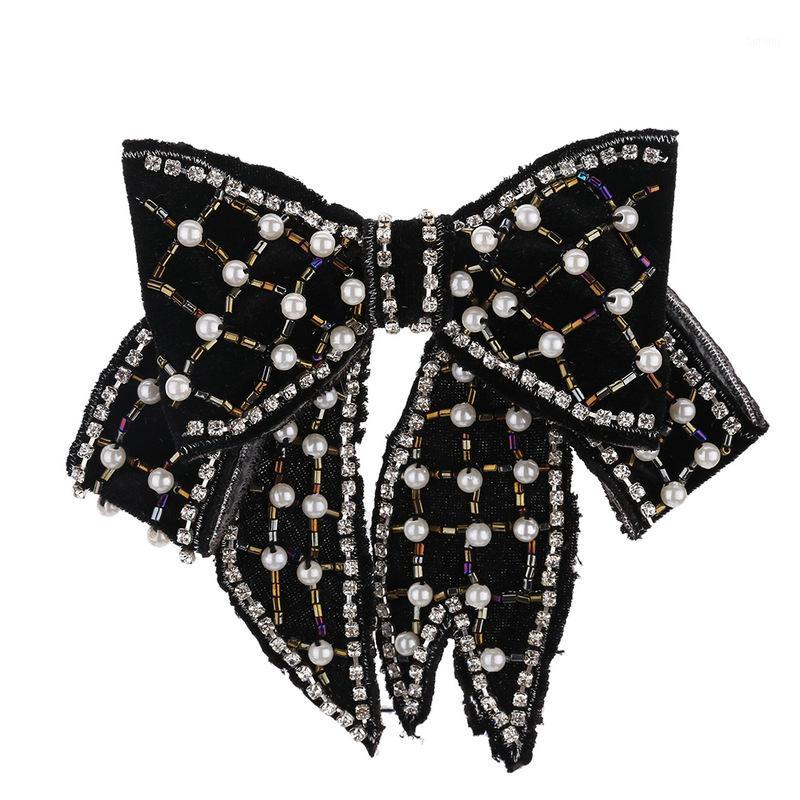 

Elegant Pearls Bow Tie Ladies Fashion New Korean Style Shiny Temperament High Quality 12*15CM Banquet Party Accessories Bowknot1