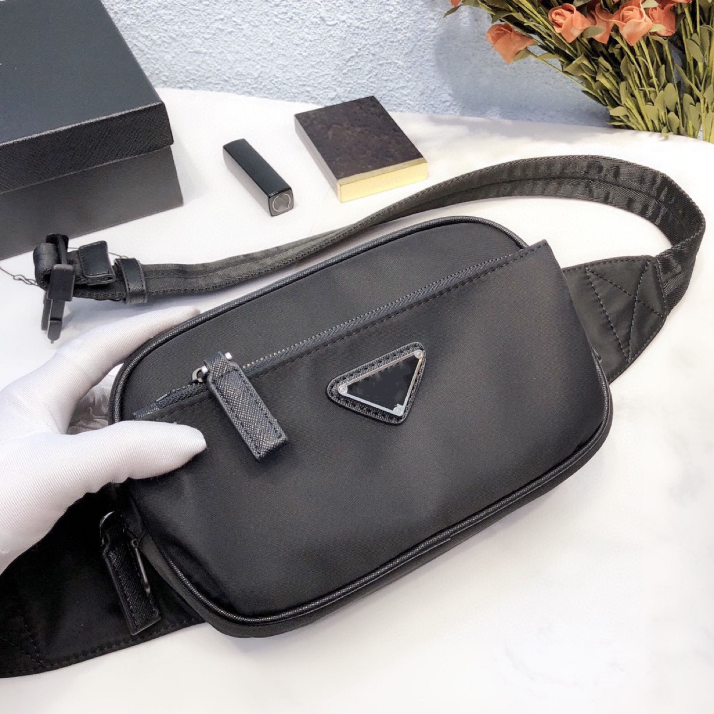 

Men's Bags Han Edition of Nylon New Single Men Shoulder Bag Contracted Oblique Satchel Male Leisure Small Backpack A Designer Shoulder