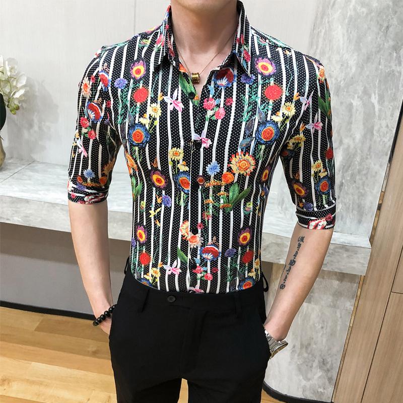

spring spring striped social small wind short-sleeved shirt men pure color of cultivate morality A236-8807 - P55, See chart