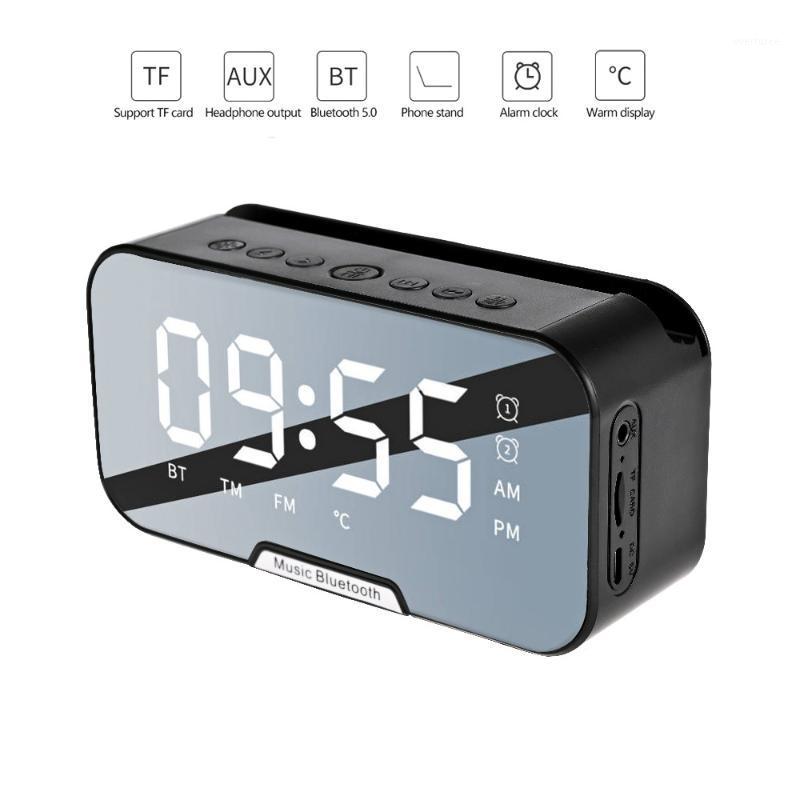 

Bluetooth 5.0 Speaker Portable Wireless Clock Mirror Sound System 3D Stereo Music Surround Support TF AUX FM Radio Music Player1