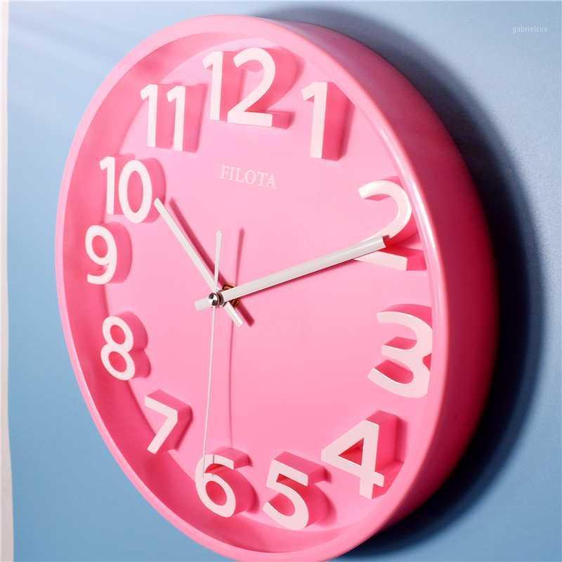 

Colorful Simple Wall Clock Room 3D Silent Modern Design Wall Watch Living Room Digital 3d Duvar Saati Rainbow Clocks50WC1