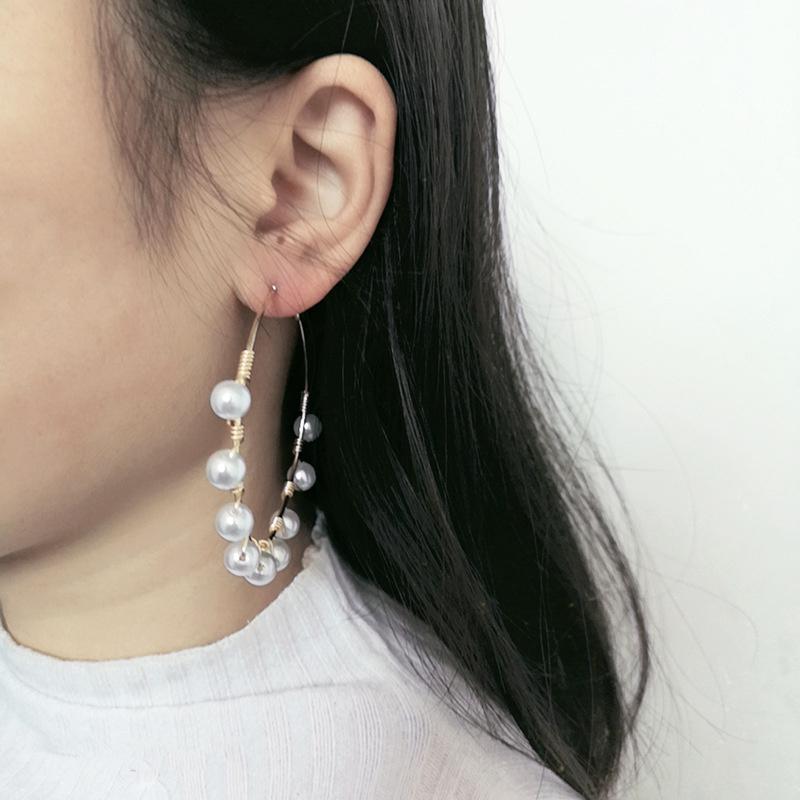 

1 Pair Personality Big Circle Round Drop Earrings for Women Simulated Pearl Earring Fashion Earrings Jewelry Gifts