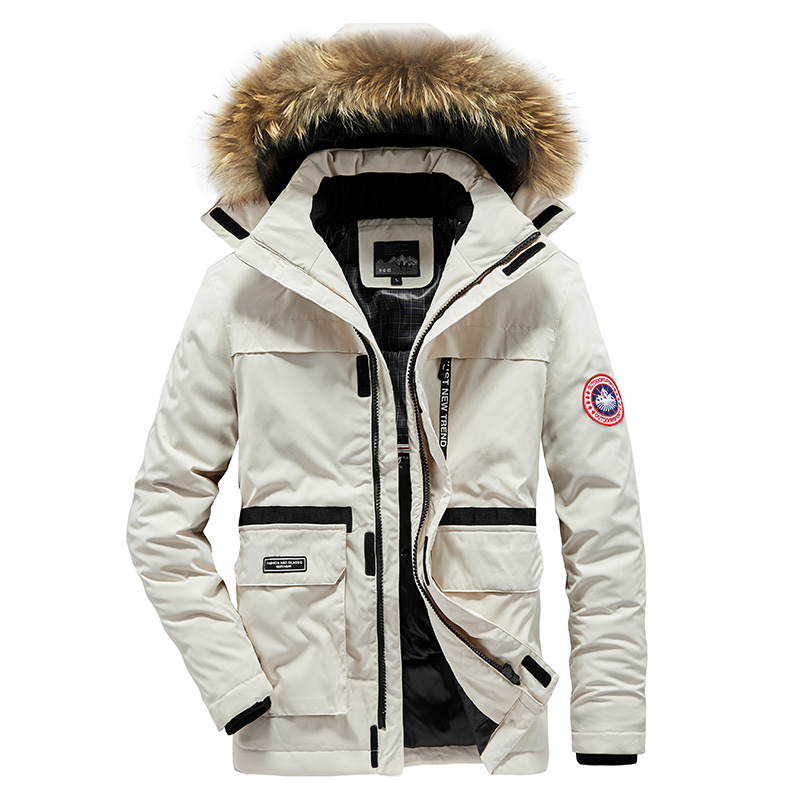 

Winter Coat Men Mid-length Warm Cotton Coat with Detachable Cap Large Size Thicker Loose Jacket, Black;brown