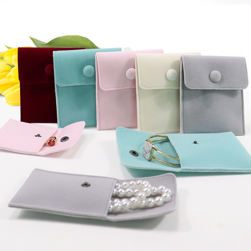 Envelope velvet Jewelry Bag with Snap Storage Portable Soft Lint Velvet Flannel Bracelet Necklace Gift Bag-image-598823098