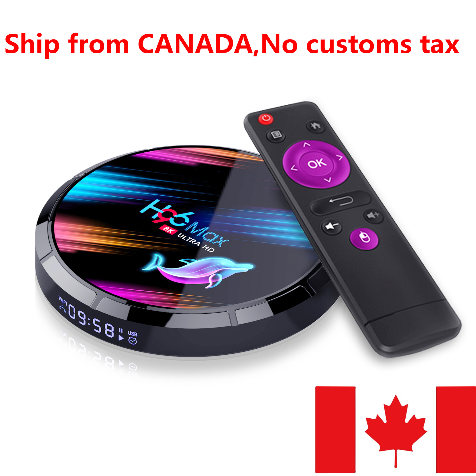 

Ship from canada Amlogic S905X3 Smart TV BOX Android 9.0 H96 MAX X3 Media Player Google Play 2.4G&5G Wifi 4GB RAM 32GB ROM H96MAX