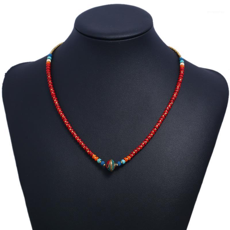 

WEIYU Nature Stones Vintage Necklace Copper Beads Bells Ethnic Choker Necklace Boho Handmade Nepal Jewelry Collar1