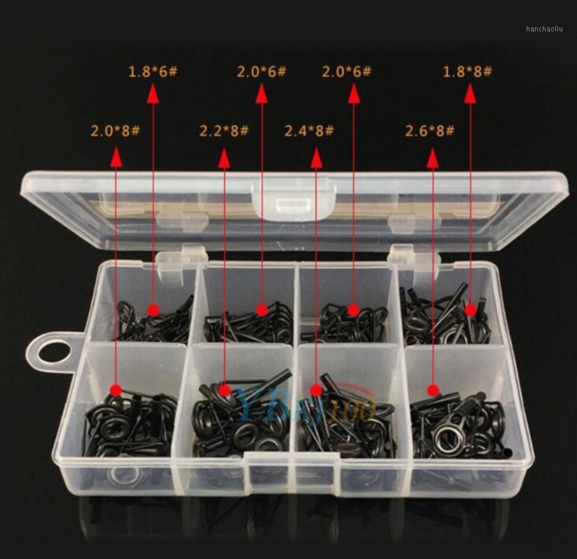 

80 pcs Spinning Casting Fishing Rod Guides Replacement Set Repair Kit Steel Ceramic Ring Fishing Rods Building Tip Tops Guide1