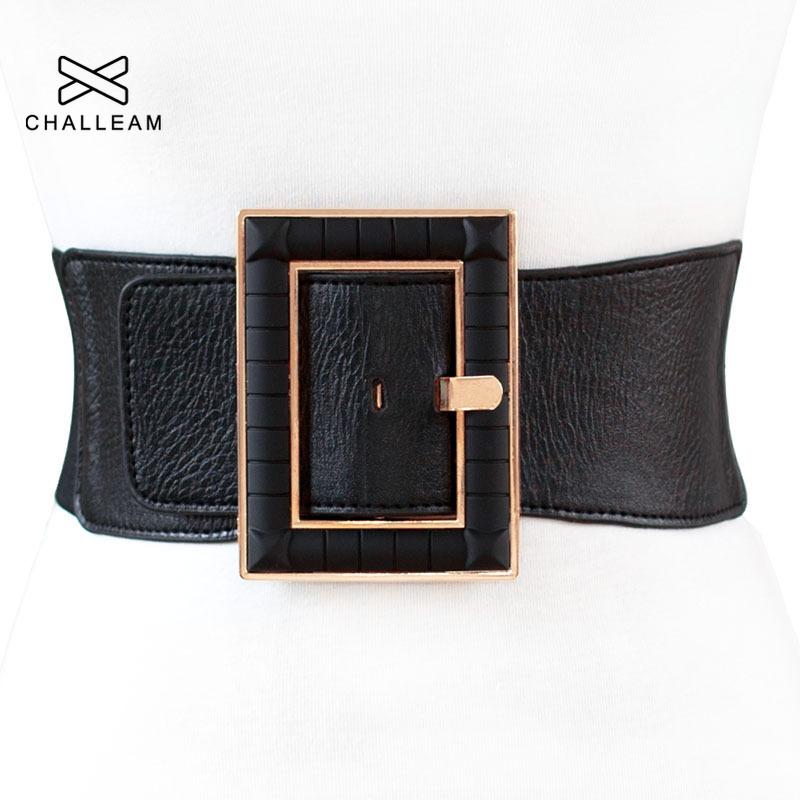 

Women Wide Belt Female Elastic Belts For Dress Ladies Black Retro Specialized Girdle Vintage Waistband 321